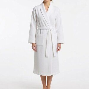 Jasmine Rose Textured Cotton Blend Shawl Collar Hotel Bathrobe- Sz. XL